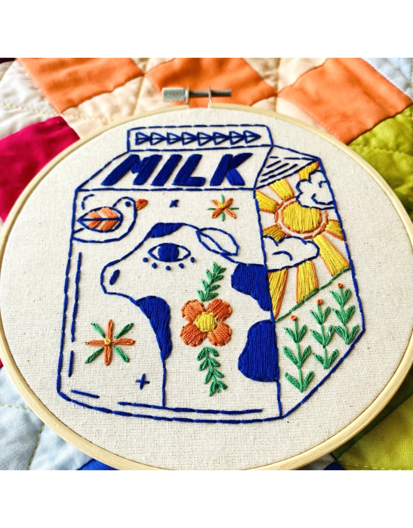 Hook, Line & Tinker Milk,  Embroidery Kit