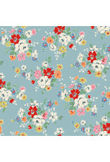Riley Blake Fabrics Cath Kidston Signature Collection, Clifton Rose in Blue, Fabric Half-Yards