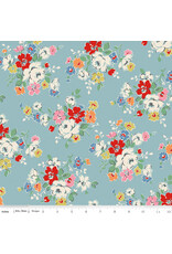 Riley Blake Fabrics Cath Kidston Signature Collection, Clifton Rose in Blue, Fabric Half-Yards
