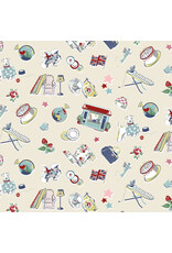 Riley Blake Fabrics Cath Kidston Signature Collection, Icons in Cream, Fabric Half-Yards
