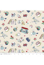 Riley Blake Fabrics Cath Kidston Signature Collection, Icons in Cream, Fabric Half-Yards