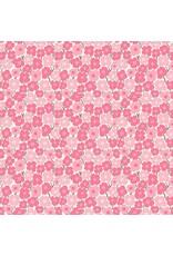 Dear Stella Pink Pony Club, Flower Power in Cream, Fabric Half-Yards
