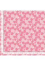 Dear Stella Pink Pony Club, Flower Power in Cream, Fabric Half-Yards