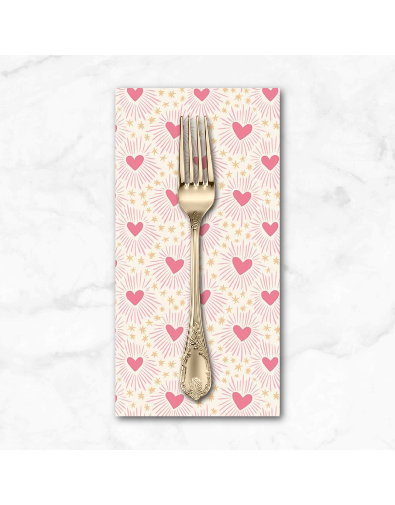 PD's Dear Stella Collection Pink Pony Club, Heart Beat in Cream, Dinner Napkin
