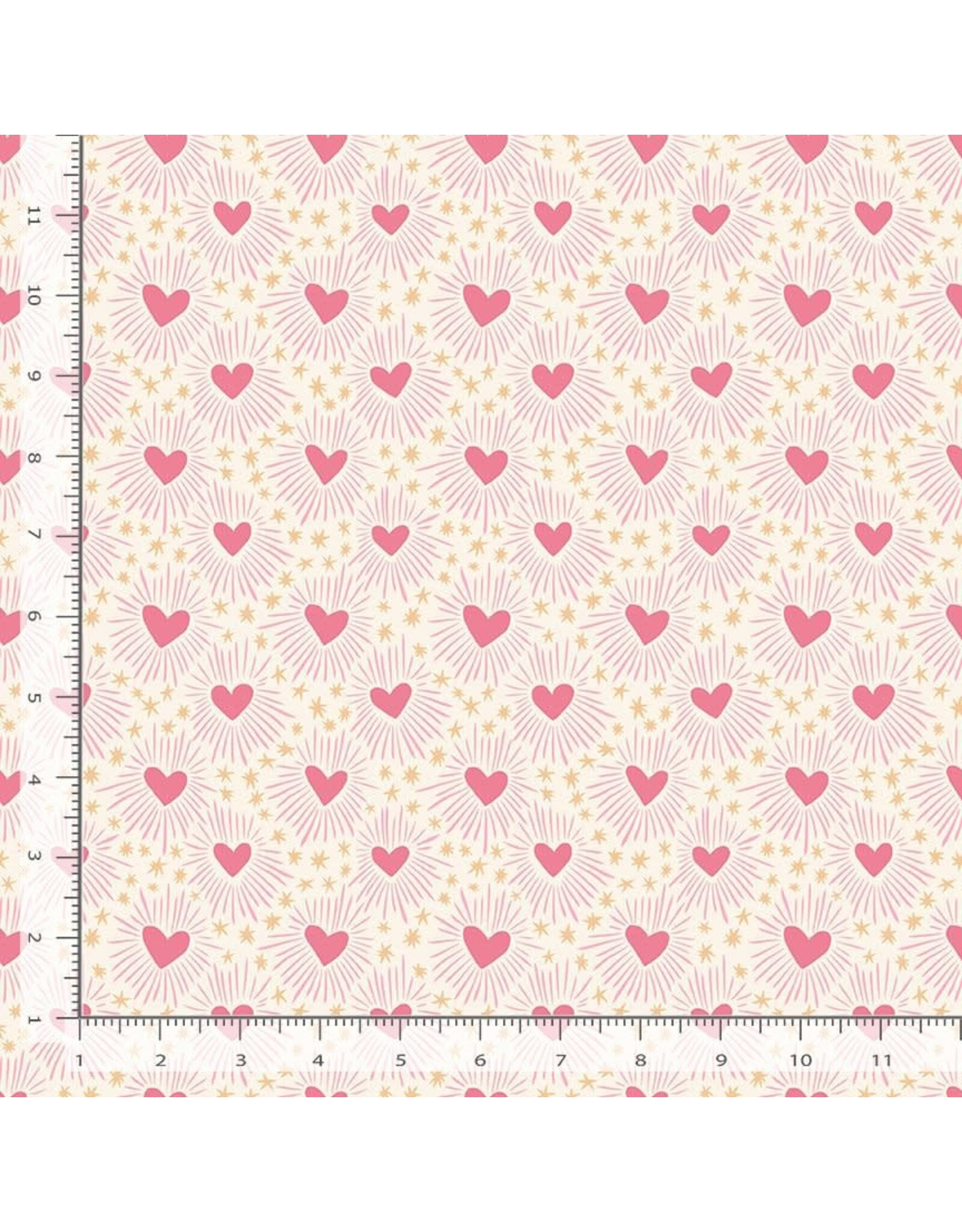 PD's Dear Stella Collection Pink Pony Club, Heart Beat in Cream, Dinner Napkin