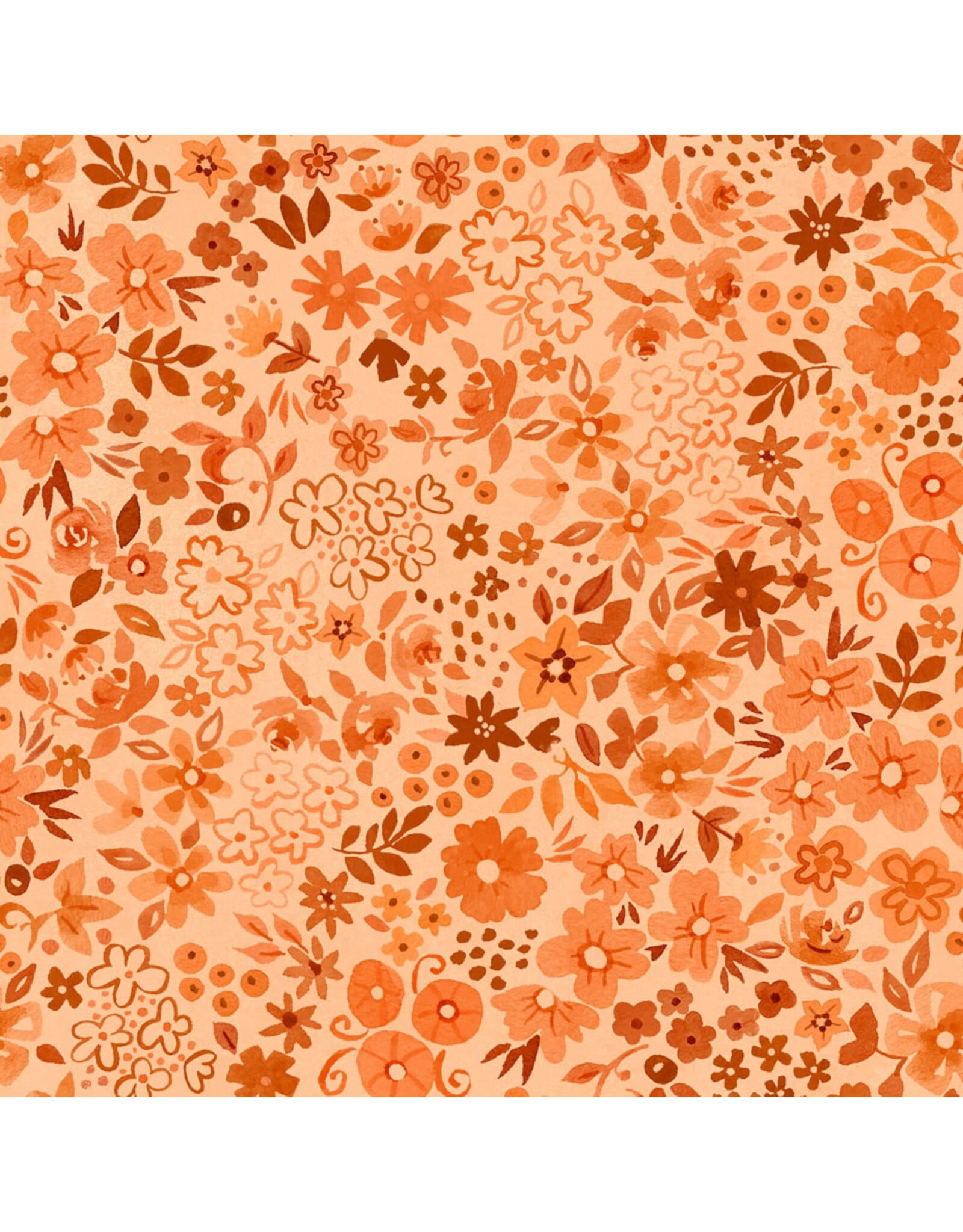 White Owl Textiles Florette in Cara Cara, Fabric Half-Yards