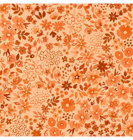 White Owl Textiles Florette in Cara Cara, Fabric Half-Yards