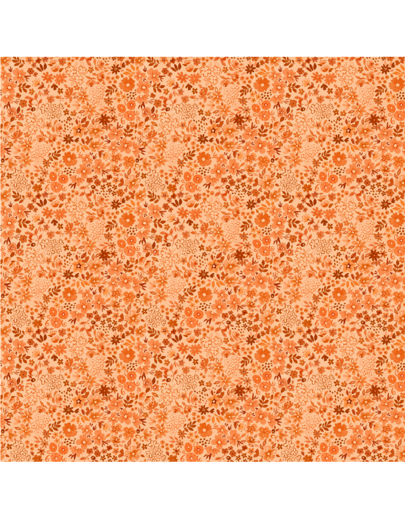 White Owl Textiles Florette in Cara Cara, Fabric Half-Yards