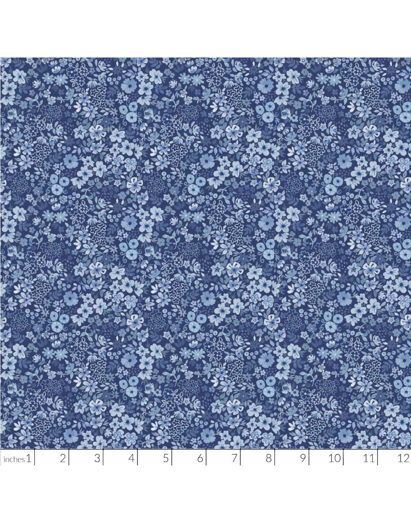 PD's White Owl Textiles Collection Florette in Chambray, Dinner Napkin
