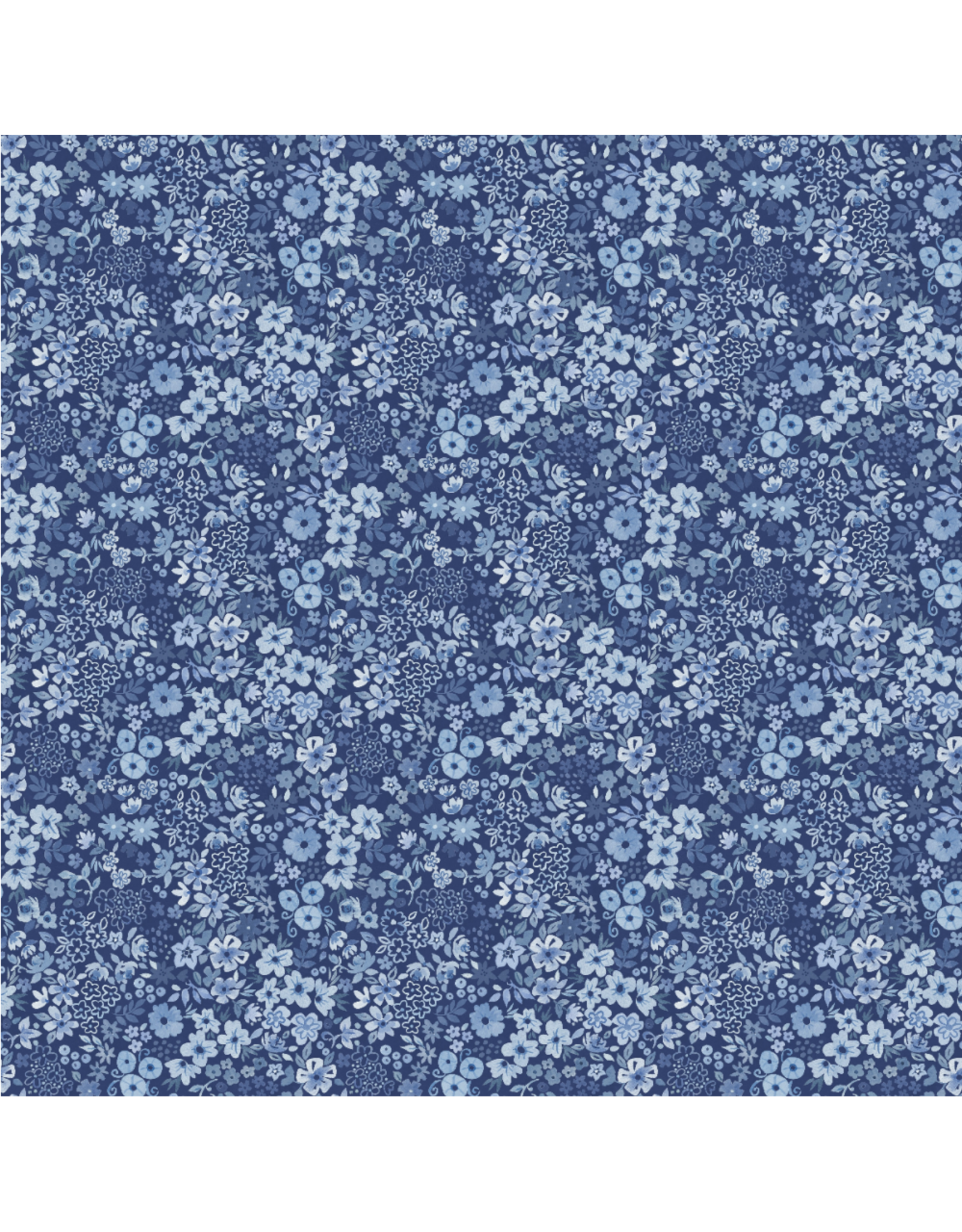 White Owl Textiles Florette in Chambray, Fabric Half-Yards