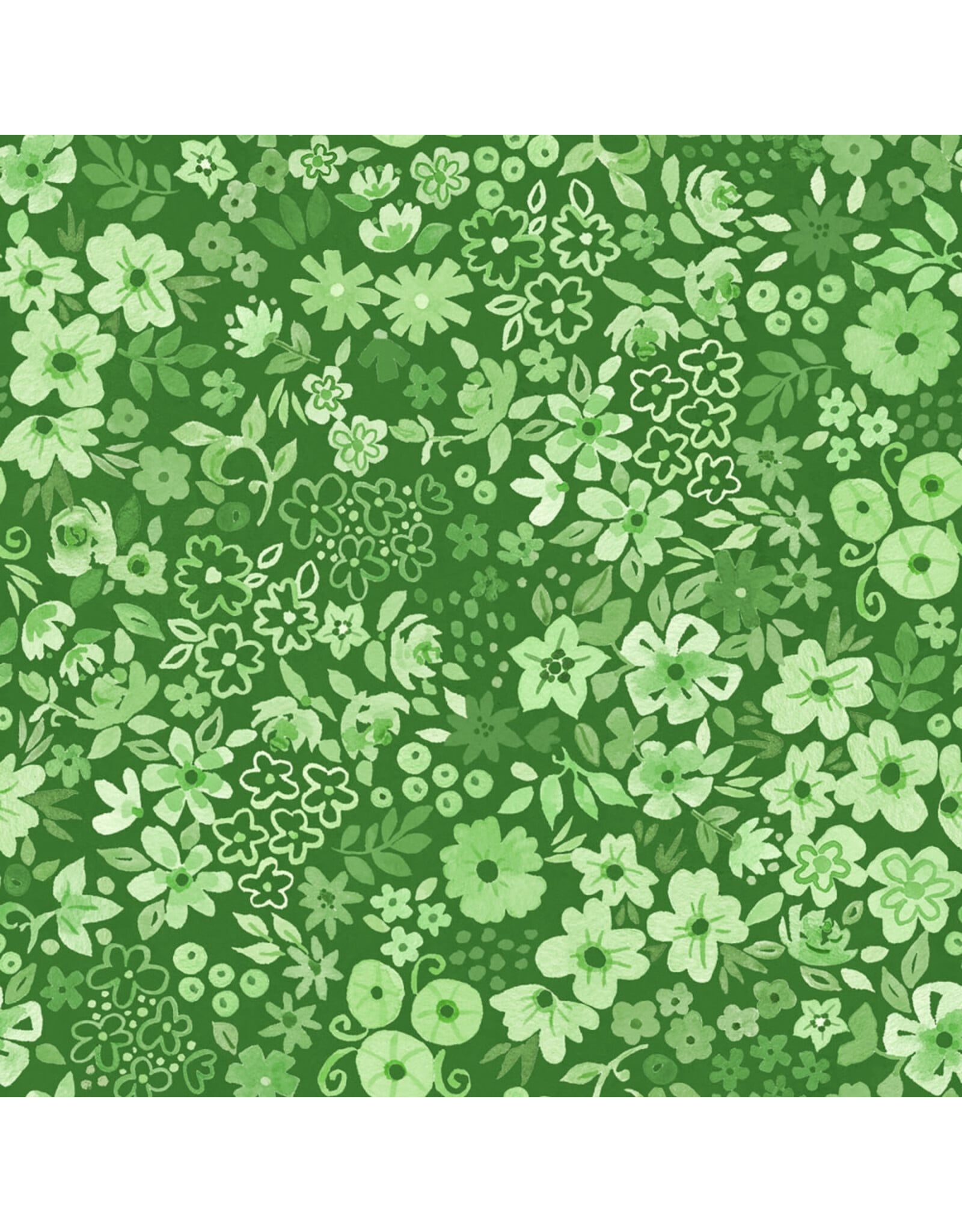 White Owl Textiles Florette in Clover, Fabric Half-Yards