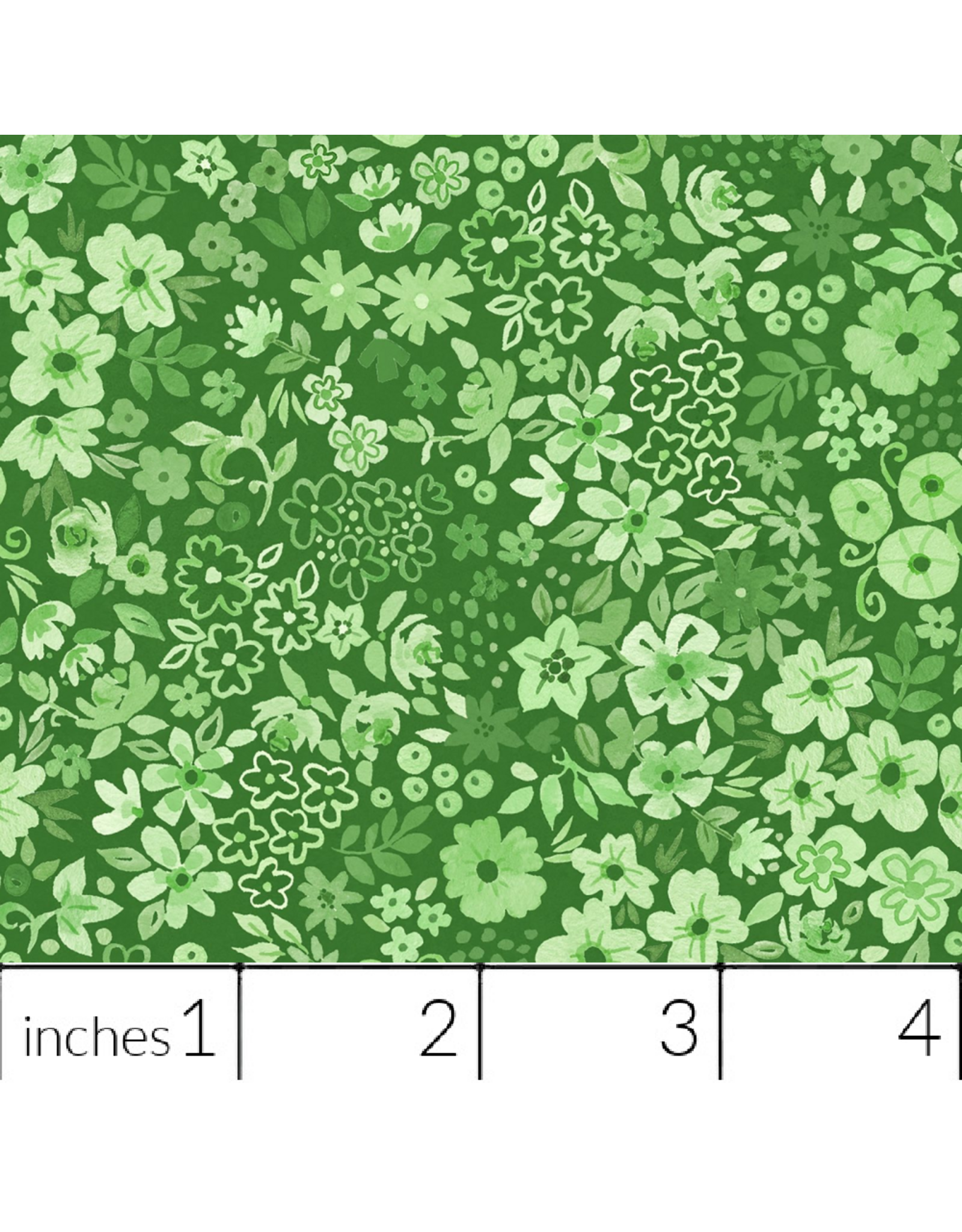 White Owl Textiles Florette in Clover, Fabric Half-Yards