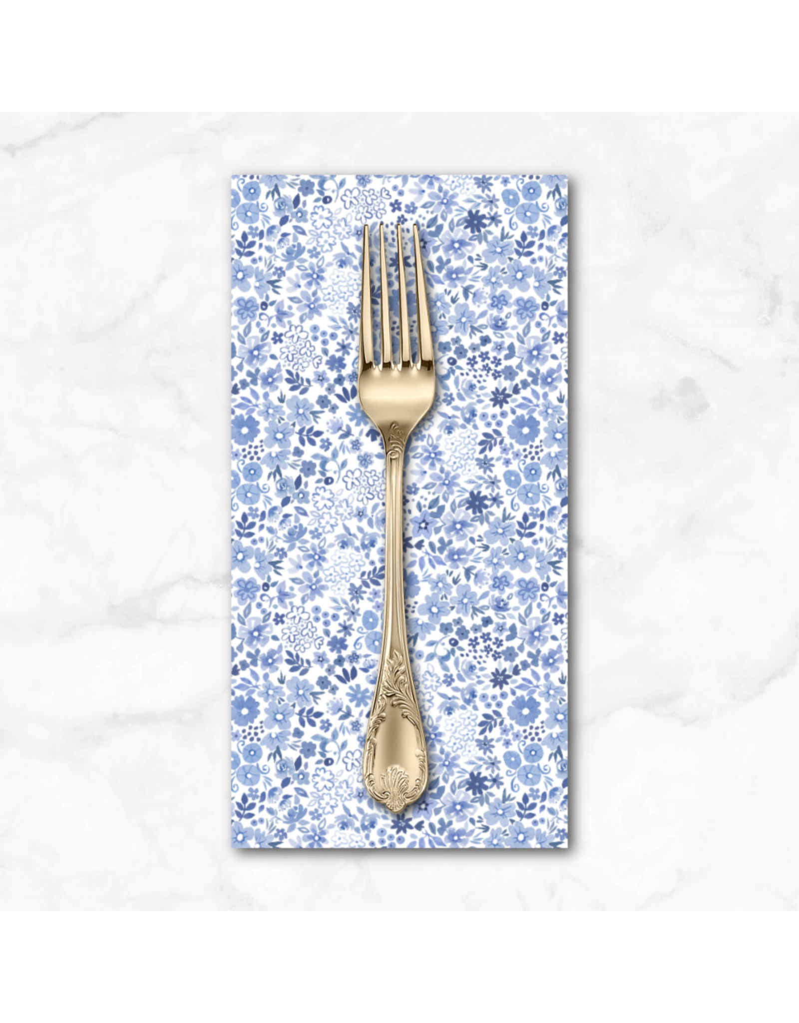 PD's White Owl Textiles Collection Florette in Light Denim, Dinner Napkin