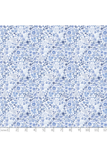 PD's White Owl Textiles Collection Florette in Light Denim, Dinner Napkin