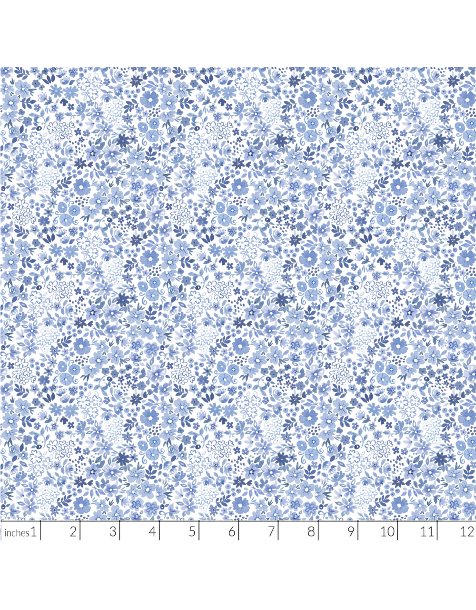 PD's White Owl Textiles Collection Florette in Light Denim, Dinner Napkin
