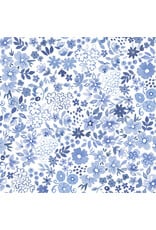 White Owl Textiles Florette in Light Denim, Fabric Half-Yards