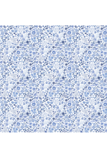 White Owl Textiles Florette in Light Denim, Fabric Half-Yards