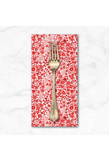 PD's White Owl Textiles Collection Florette in Red, Dinner Napkin
