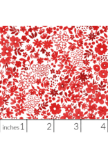 PD's White Owl Textiles Collection Florette in Red, Dinner Napkin