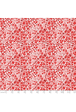 PD's White Owl Textiles Collection Florette in Red, Dinner Napkin