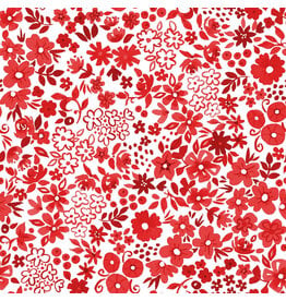 White Owl Textiles Florette in Red, Fabric Half-Yards