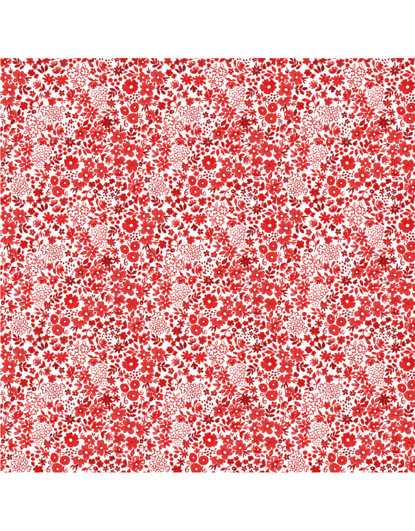 White Owl Textiles Florette in Red, Fabric Half-Yards