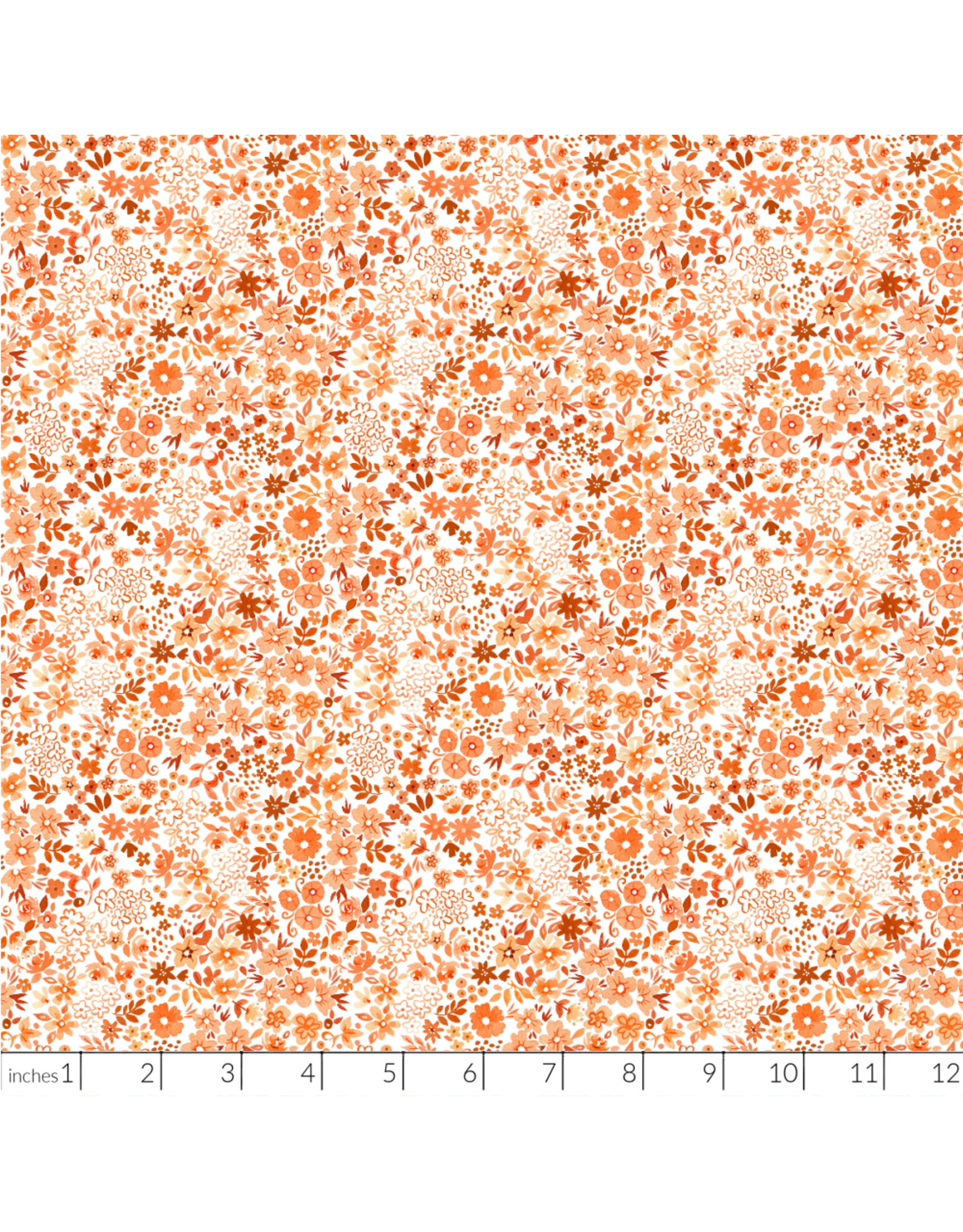 PD's White Owl Textiles Collection Florette in Tangerine, Dinner Napkin