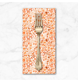 PD's White Owl Textiles Collection Florette in Tangerine, Dinner Napkin