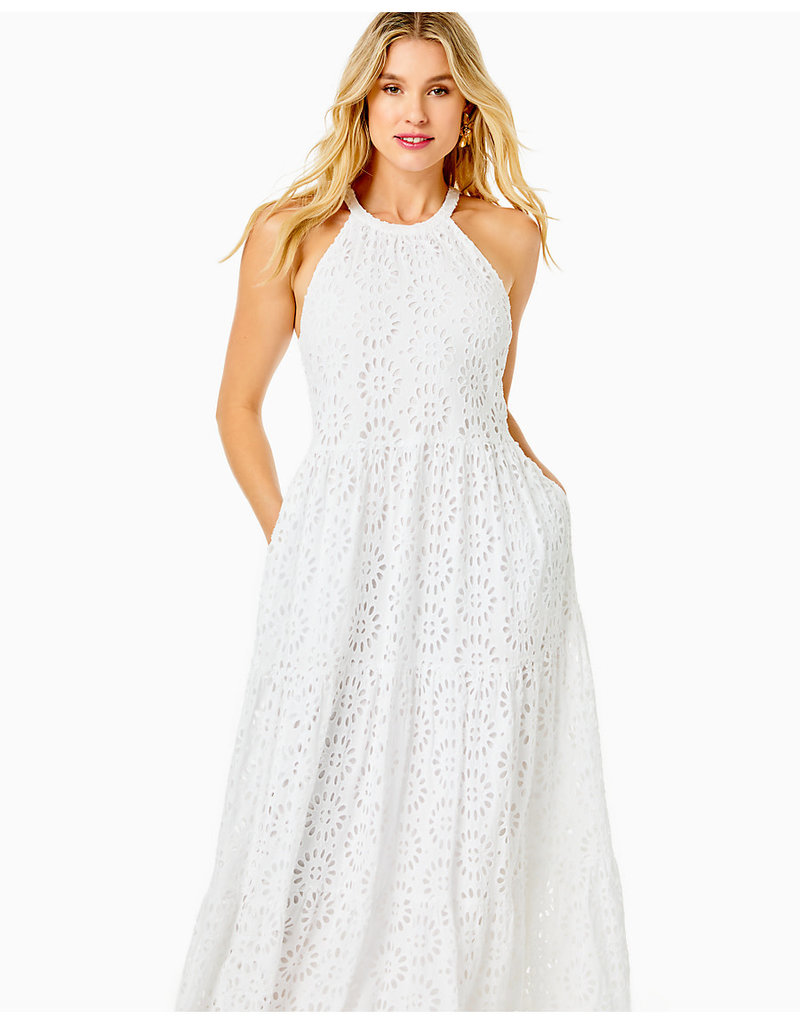 The Hampton's White Eyelet Maxi Dress – La Penderie NYC