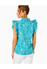 Lilly Pulitzer Klaudie Ruffle Sleeve Cotton Top