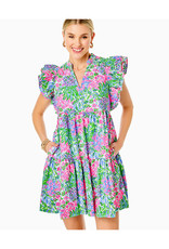 Lilly Pulitzer Aldena Ruffle Sleeve Cotton Dress