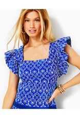 Lilly Pulitzer Morrie Ruffle Sleeve Eyelet Dress