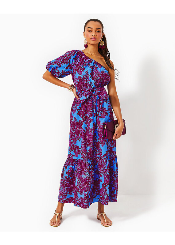 Lilly Pulitzer Zelalynn One Shoulder Cotton Maxi Dress