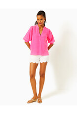 Lilly Pulitzer Mialeigh Elbow Sleeve Linen Top