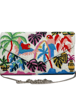 Tiana Tropical Beaded Clutch