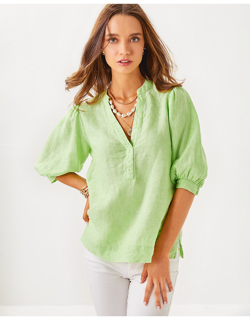 Lilly Pulitzer Mialeigh Elbow Sleeve Linen Top