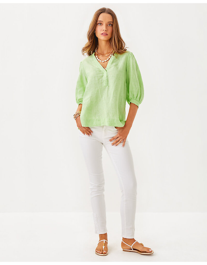 Lilly Pulitzer Mialeigh Elbow Sleeve Linen Top