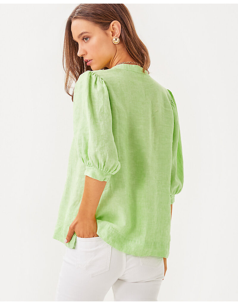 Lilly Pulitzer Mialeigh Elbow Sleeve Linen Top