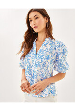 Lilly Pulitzer Mialeigh Elbow Sleeve Linen Print Top