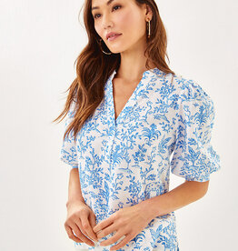 Lilly Pulitzer Mialeigh Elbow Sleeve Linen Print Top
