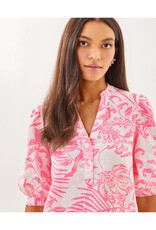 Lilly Pulitzer Mialeigh Elbow Sleeve Linen Print Top