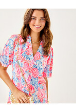Lilly Pulitzer Mialeigh Elbow Sleeve Linen Printed  Dress
