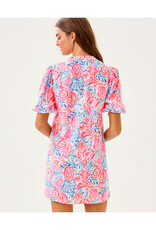 Lilly Pulitzer Mialeigh Elbow Sleeve Linen Printed  Dress