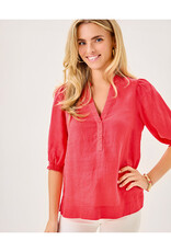 Lilly Pulitzer Mialeigh Elbow Sleeve Linen Top