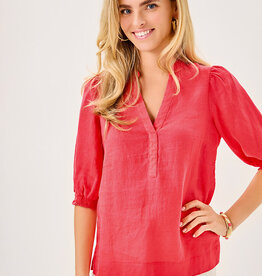 Lilly Pulitzer Mialeigh Elbow Sleeve Linen Top