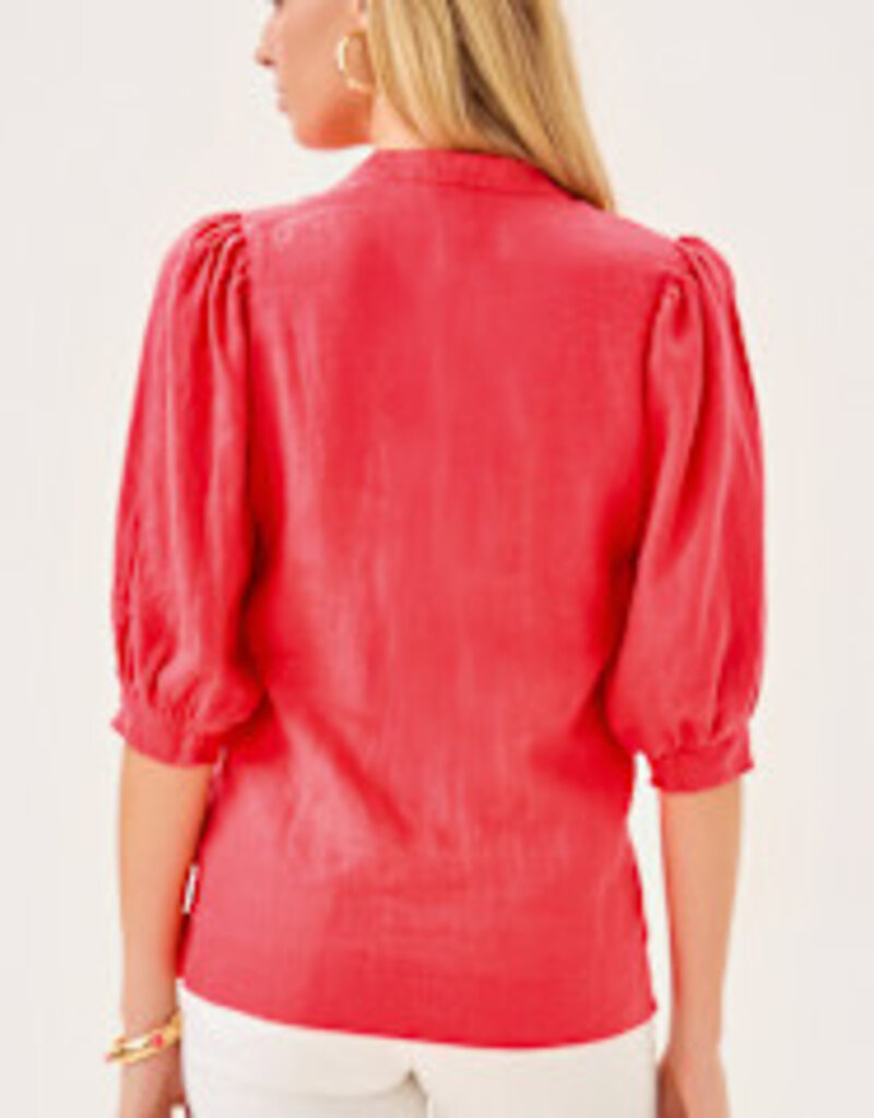 Lilly Pulitzer Mialeigh Elbow Sleeve Linen Top