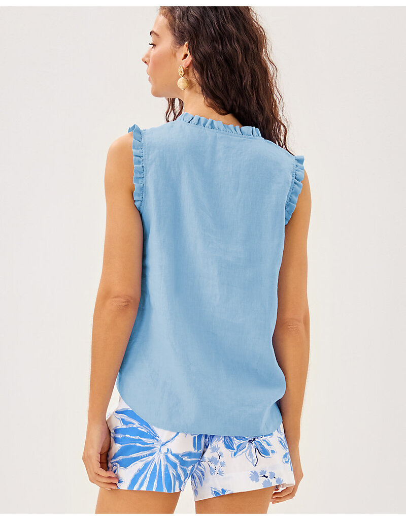 Lilly Pulitzer Kavalla Sleeveless Ruffle Top