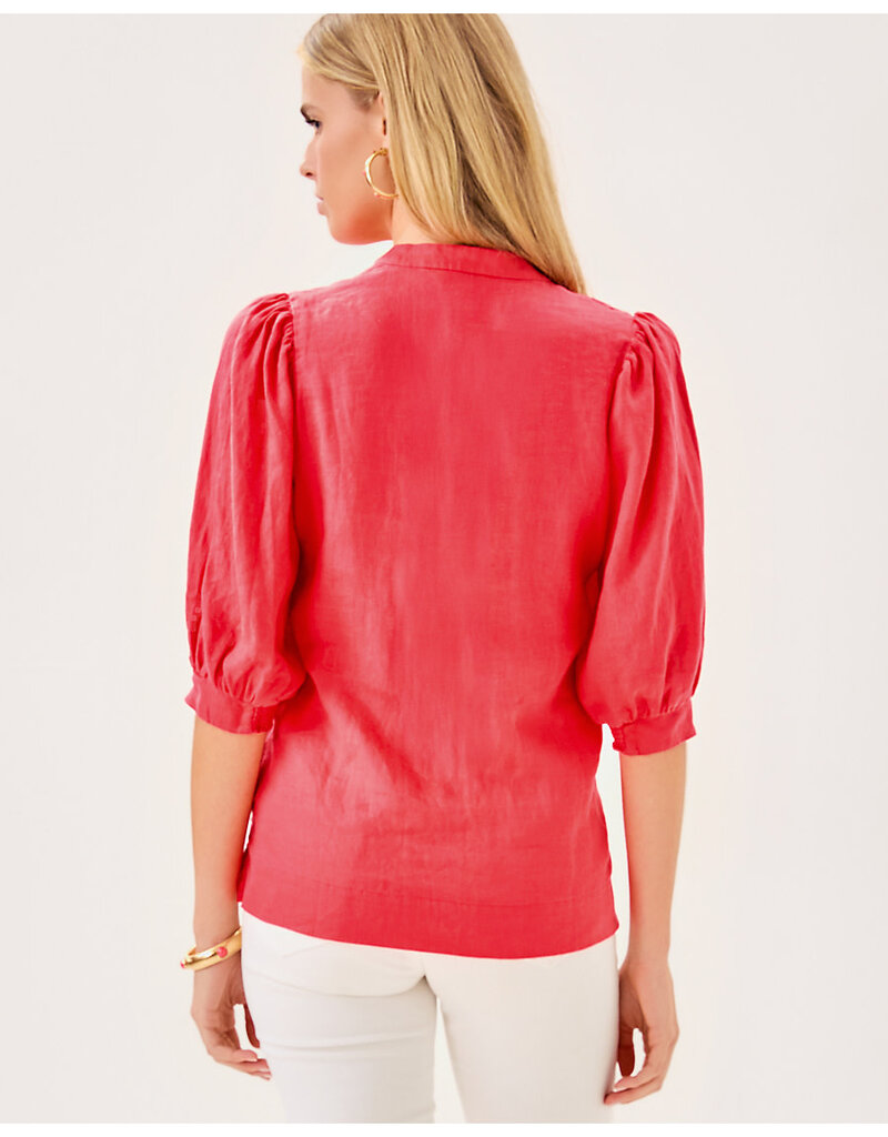 Lilly Pulitzer Mialeigh Elbow Sleeve Linen Top