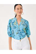 Lilly Pulitzer Mialeigh Elbow Sleeve Linen Print Top