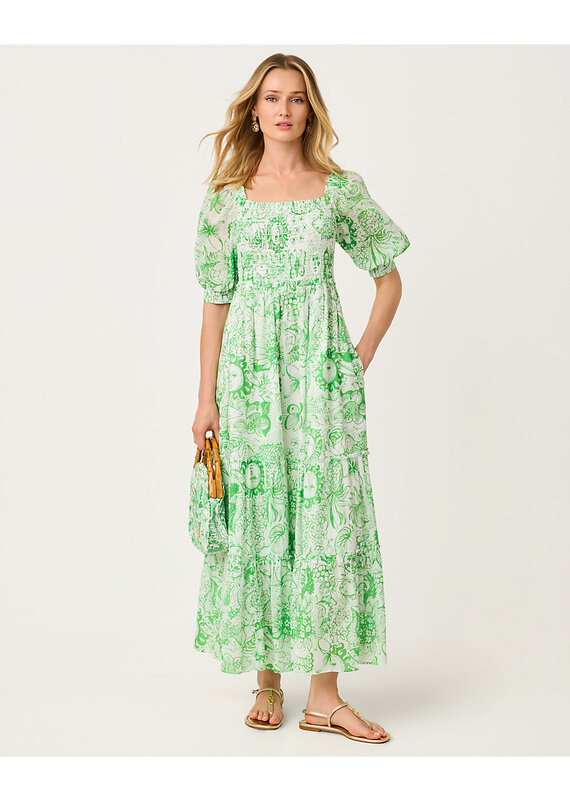 Lilly Pulitzer Hadly Short Sleeve Smocked Maxi Dress